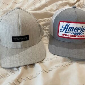 Ariat Tan and Gray Cap Set
